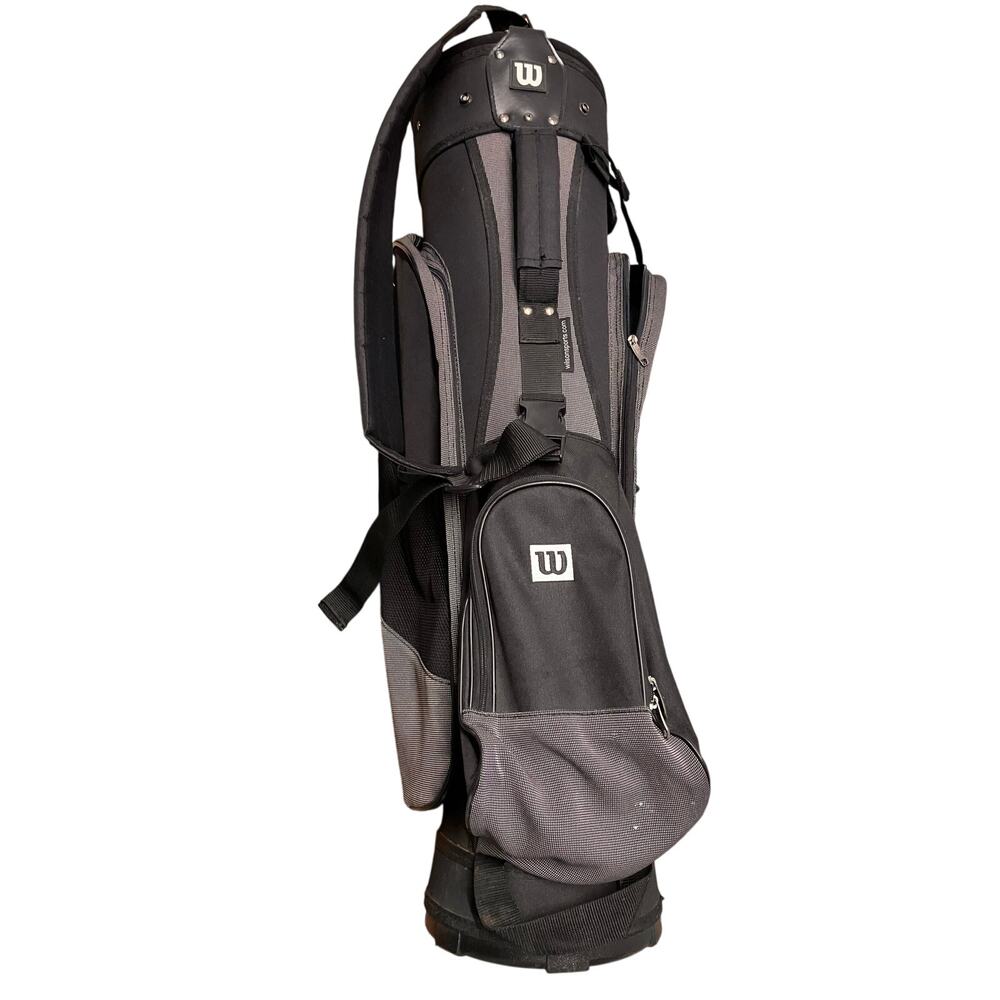 Wilson 34" Black 6 Way Cart/Carry Canvas‎ Bag Rain Hood Carry Strap w/rain cover